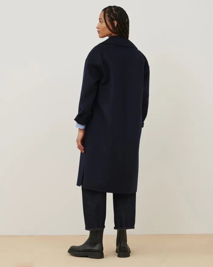 Women DoubleSided Wool And Cashmere Coat Navy Comptoir Des Cotonniers Coats and Jackets