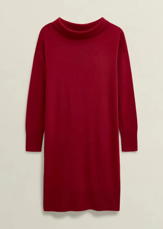 Women Dresses and Jumpsuits Hobbs Audrey Knitted Dress Rhubarb Red