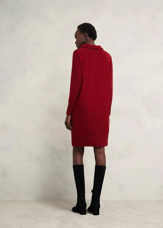Women Dresses and Jumpsuits Hobbs Audrey Knitted Dress Rhubarb Red