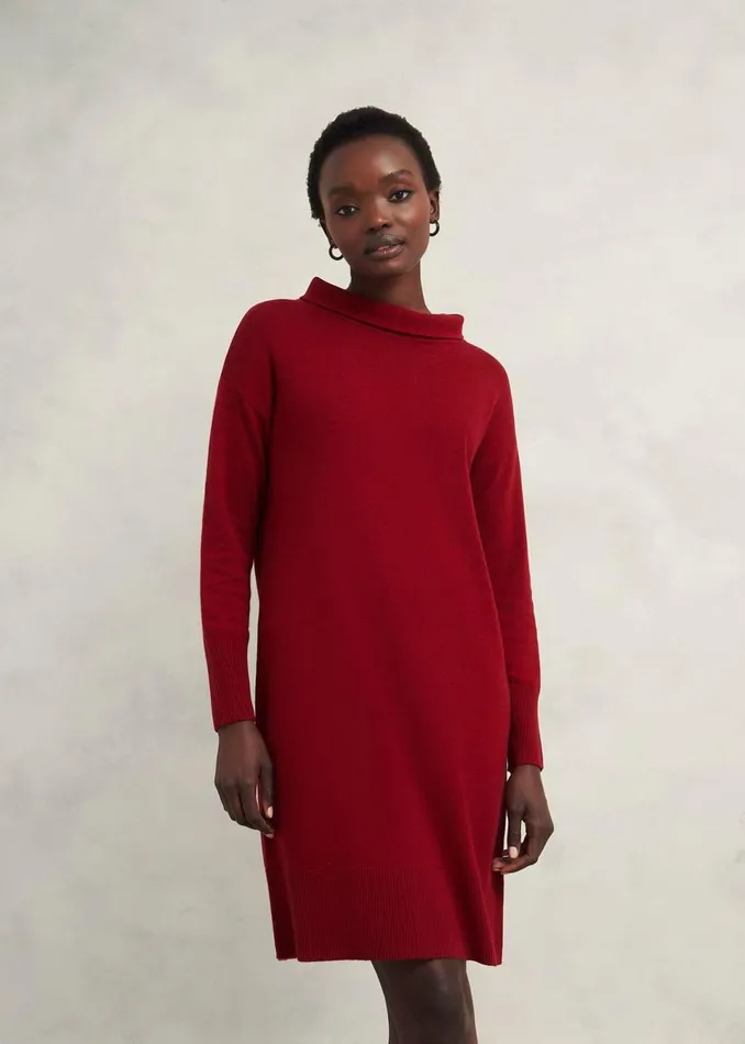 Women Dresses and Jumpsuits Hobbs Audrey Knitted Dress Rhubarb Red