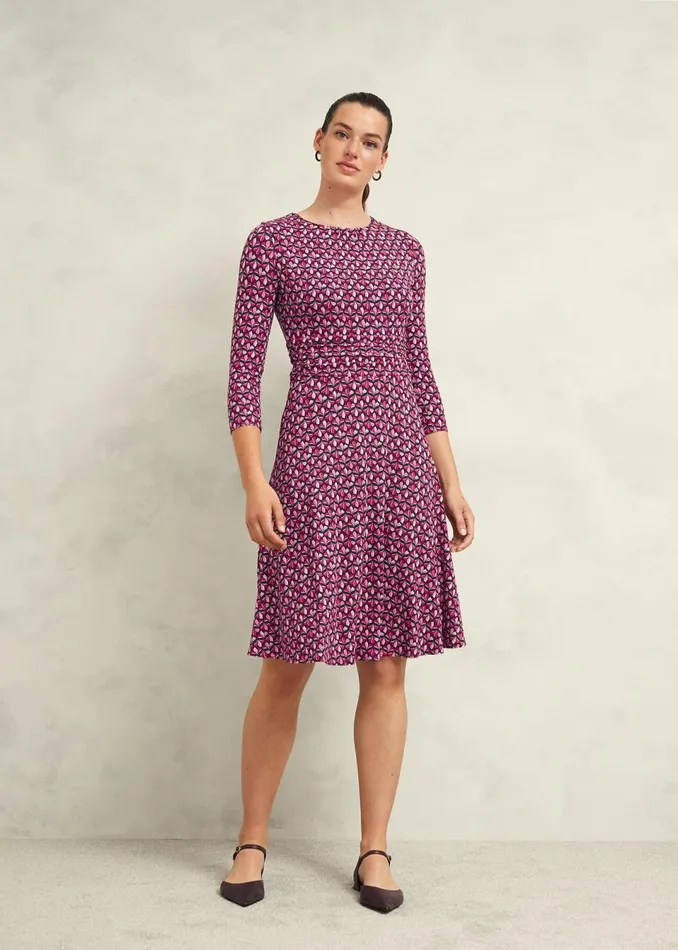 Women Dresses and Jumpsuits Hobbs Bayview Jersey Dress Pink Multi