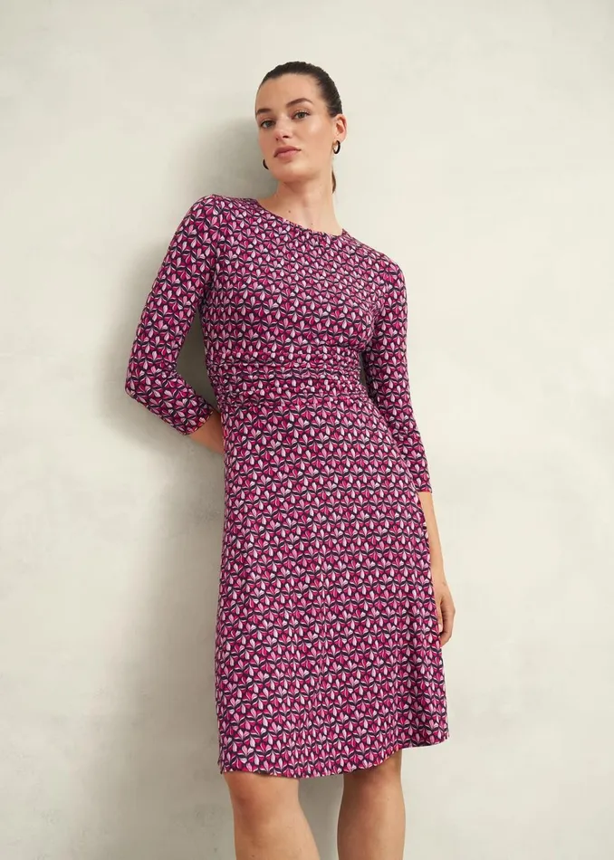 Women Dresses and Jumpsuits Hobbs Bayview Jersey Dress Pink Multi