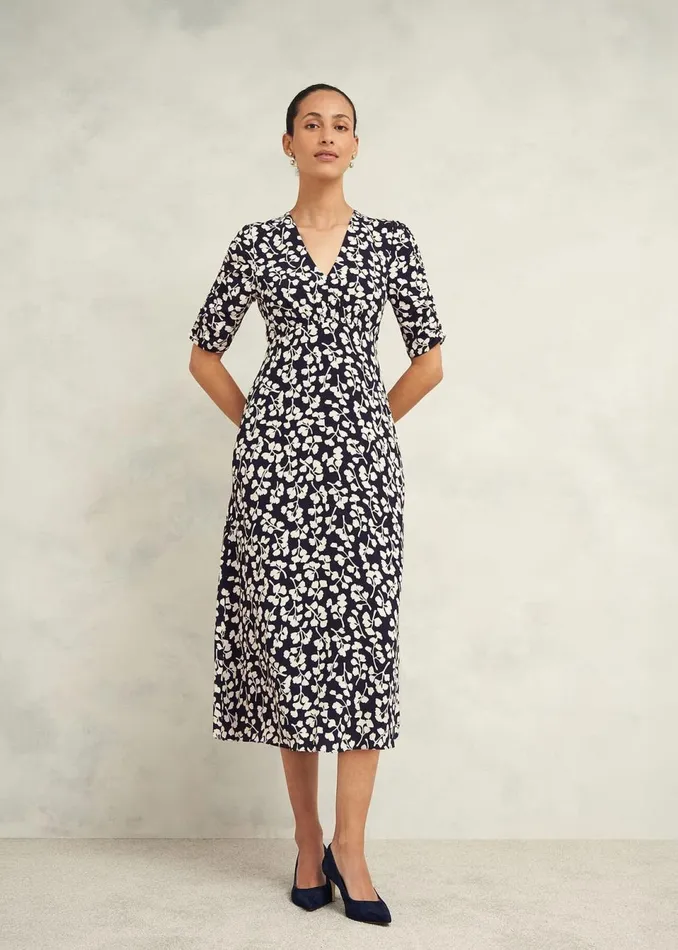 Women Dresses and Jumpsuits Hobbs Bonnie Dress Navy Cream