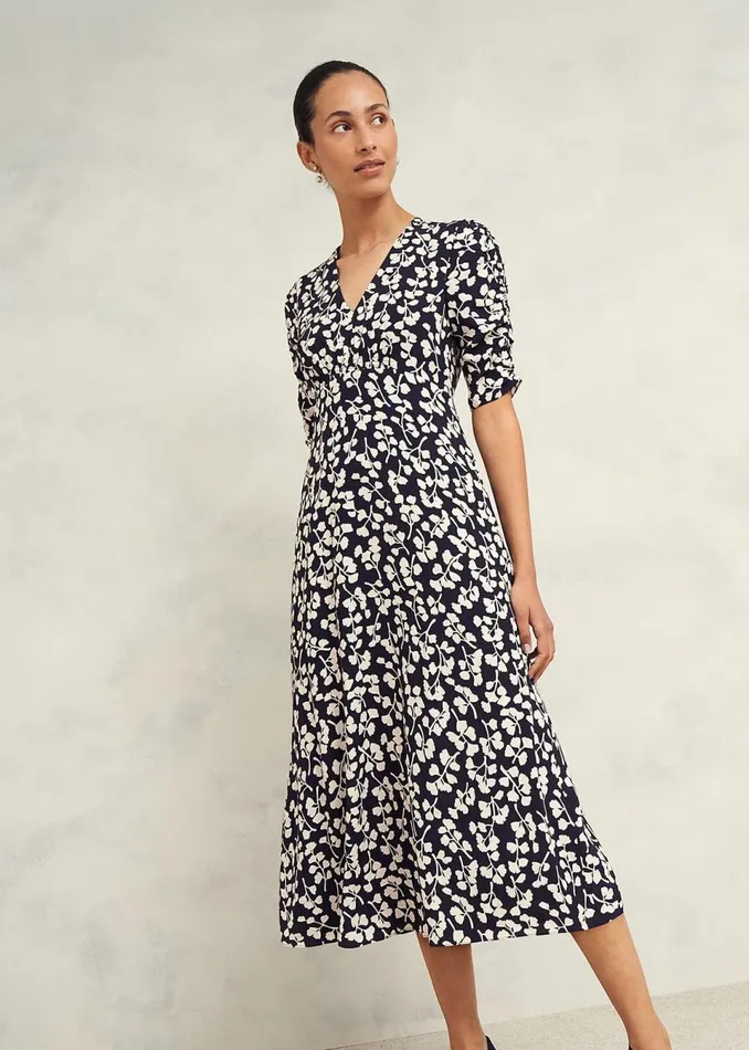 Women Dresses and Jumpsuits Hobbs Bonnie Dress Navy Cream