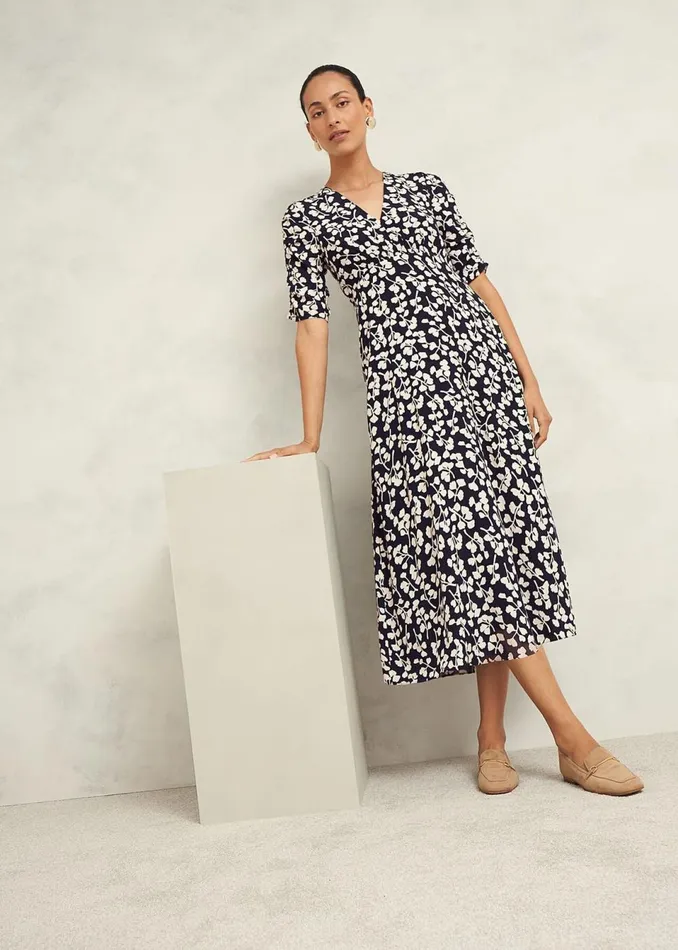 Women Dresses and Jumpsuits Hobbs Bonnie Dress Navy Cream