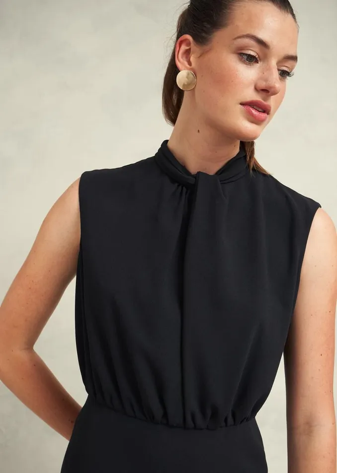 Women Dresses and Jumpsuits Hobbs Camille Twist Neck Dress Black
