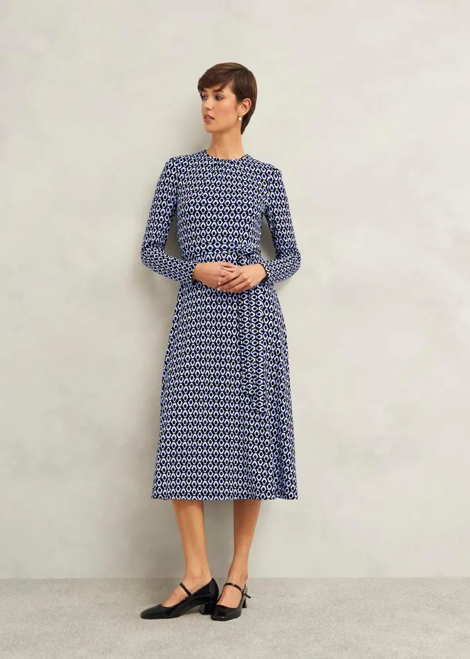 Women Dresses and Jumpsuits Hobbs Dakota Jersey Dress Navy Multi