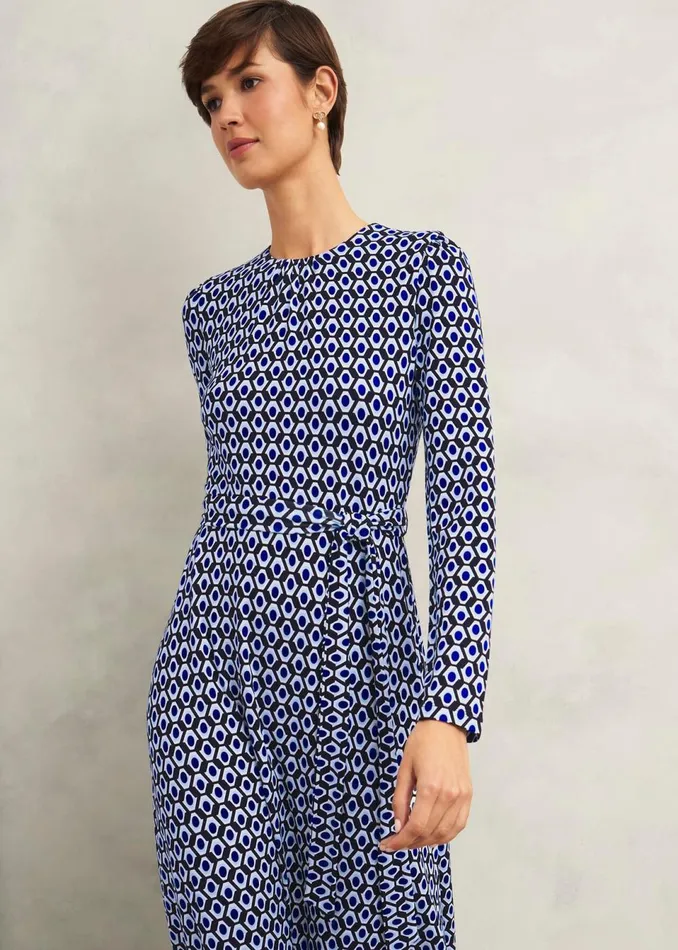 Women Dresses and Jumpsuits Hobbs Dakota Jersey Dress Navy Multi