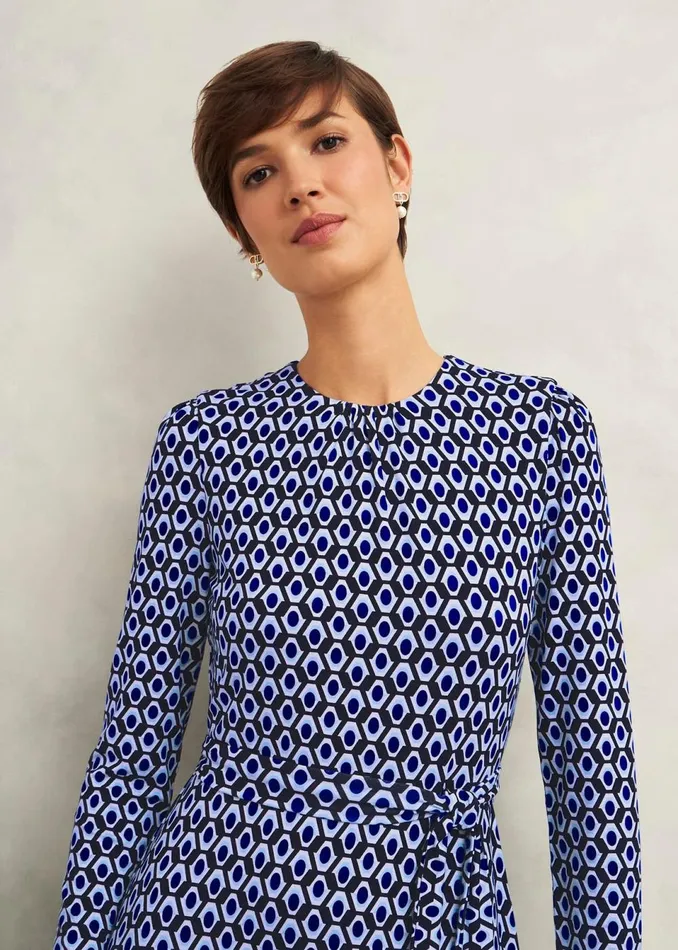 Women Dresses and Jumpsuits Hobbs Dakota Jersey Dress Navy Multi