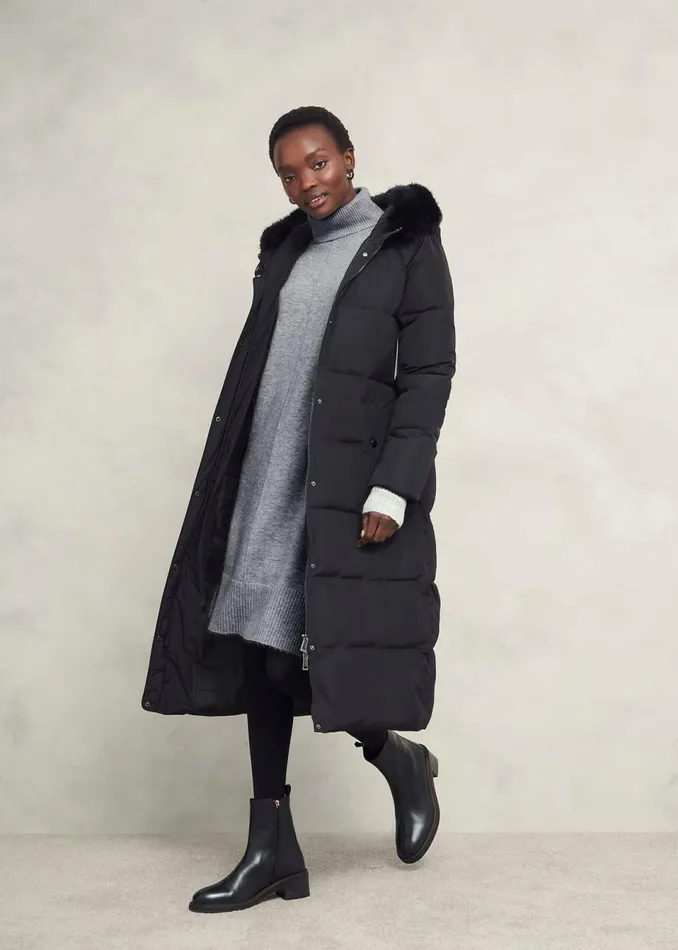 Women Dresses and Jumpsuits Hobbs Nessa Knitted Dress With Alpaca Mid Grey Marl