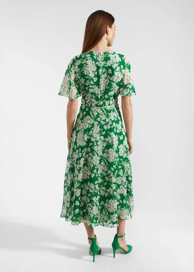 Women Dresses and Jumpsuits Hobbs Petite Bronwyn Silk Dress Green Multi