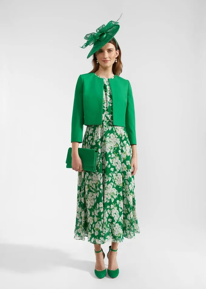 Women Dresses and Jumpsuits Hobbs Petite Bronwyn Silk Dress Green Multi