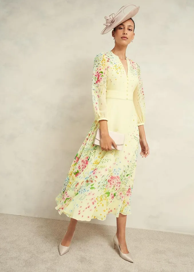 Women Dresses and Jumpsuits Hobbs Petite Emma Dress Yellow Multi