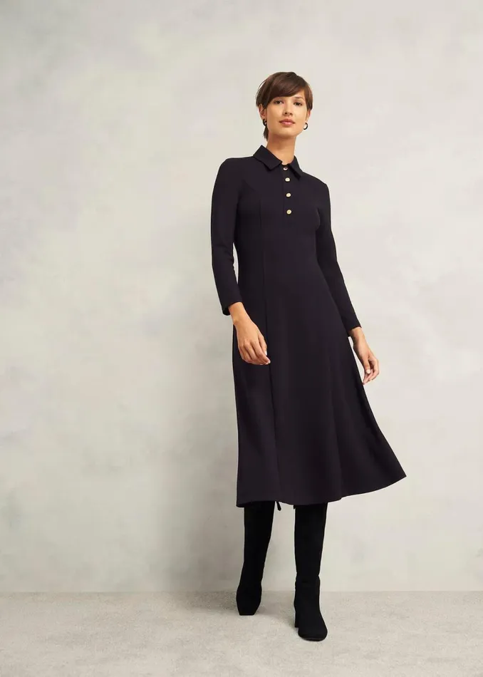 Women Dresses and Jumpsuits Hobbs Scarlett Ponte Dress Hobbs Navy