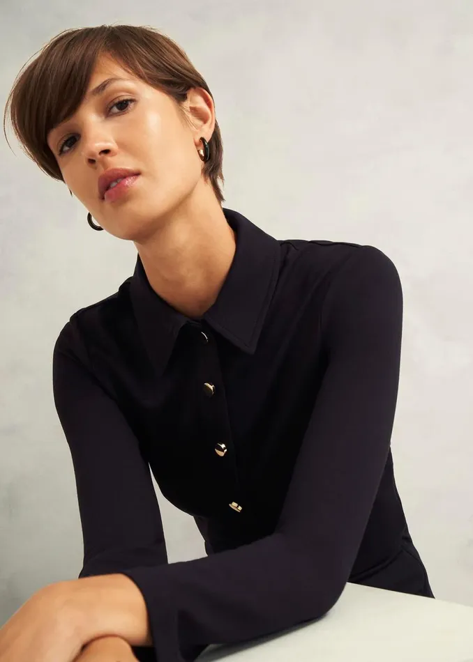 Women Dresses and Jumpsuits Hobbs Scarlett Ponte Dress Hobbs Navy