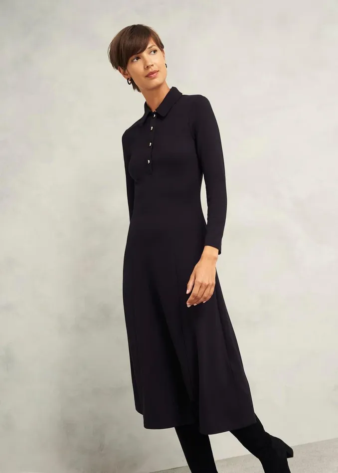 Women Dresses and Jumpsuits Hobbs Scarlett Ponte Dress Hobbs Navy