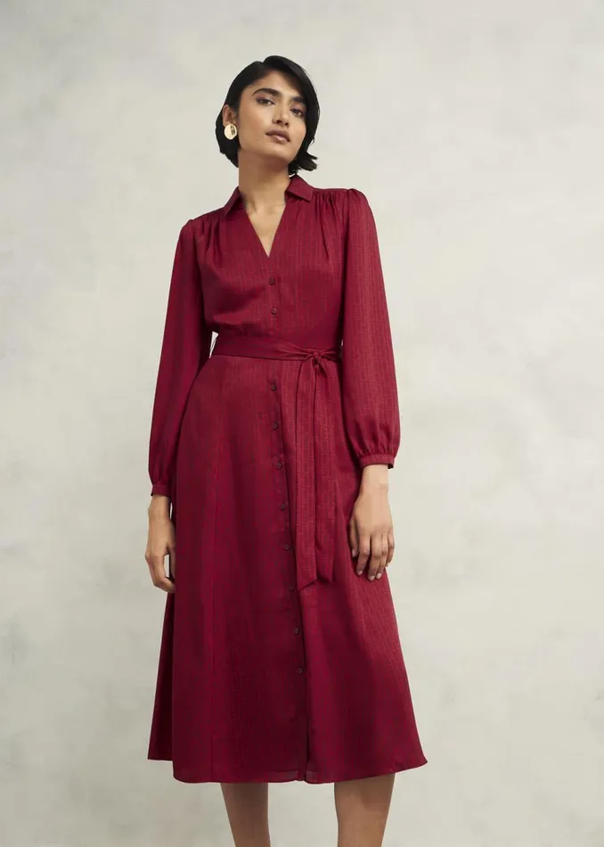 Women Dresses and Jumpsuits Hobbs Yvonne Shirt Dress Red Multi