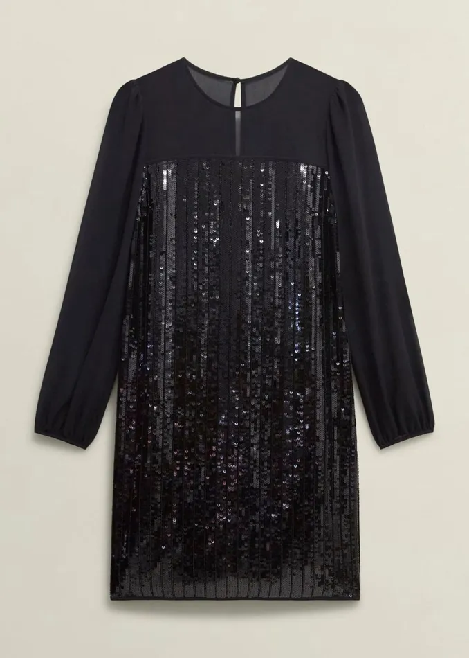 Women Dresses and Jumpsuits Hobbs Zariah Sequin Dress Hobbs Black