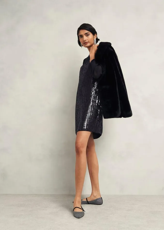 Women Dresses and Jumpsuits Hobbs Zariah Sequin Dress Hobbs Black