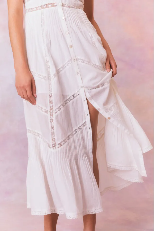 Women Dresses LoveShackFancy Esilda Cotton Midi Dress True White
