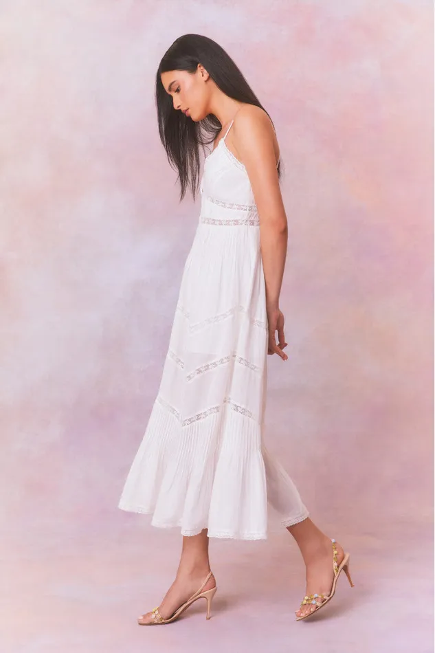 Women Dresses LoveShackFancy Esilda Cotton Midi Dress True White