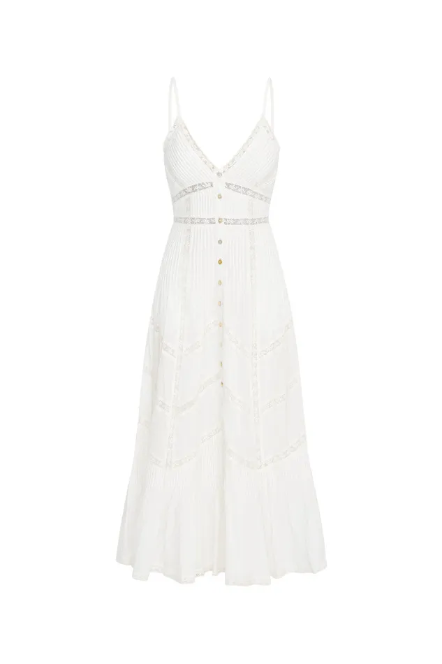 Women Dresses LoveShackFancy Esilda Cotton Midi Dress True White