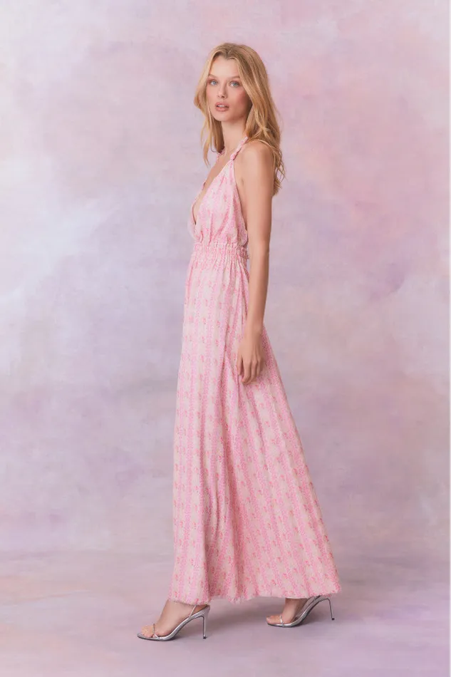 Women Dresses LoveShackFancy Love Fragrance Halter Maxi Dress Strawberry Macaroon