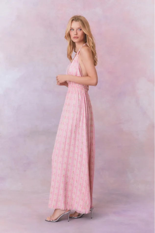 Women Dresses LoveShackFancy Love Fragrance Halter Maxi Dress Strawberry Macaroon