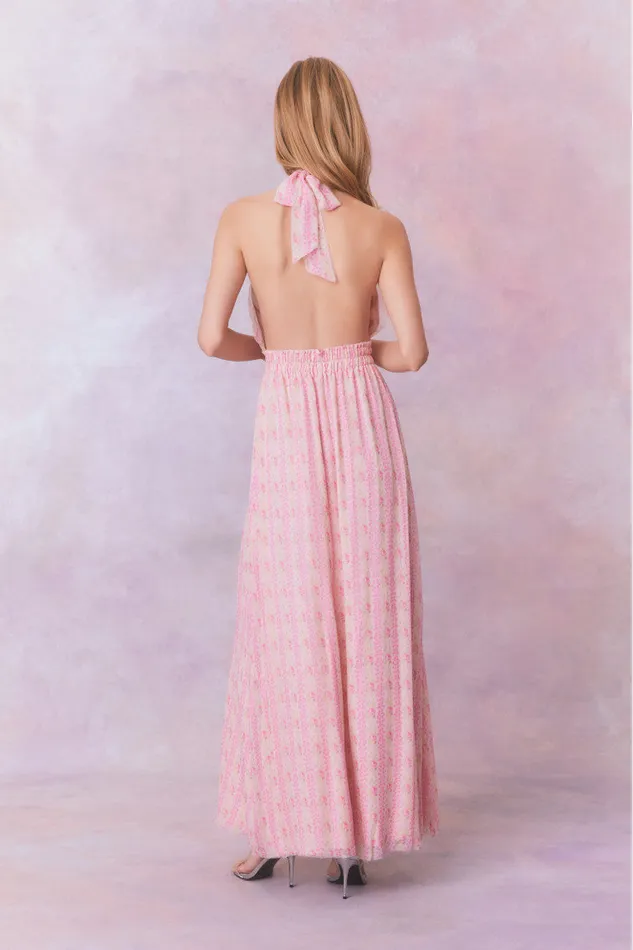 Women Dresses LoveShackFancy Love Fragrance Halter Maxi Dress Strawberry Macaroon