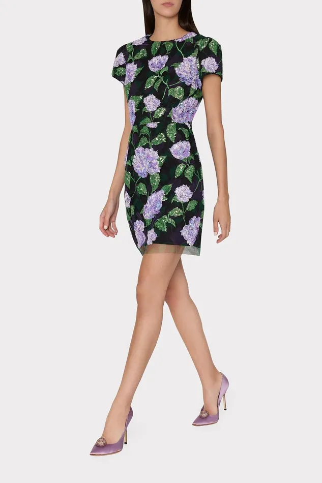 Women Dresses Milly Kyla Printed Sequins Mini Dress Lilac Multi