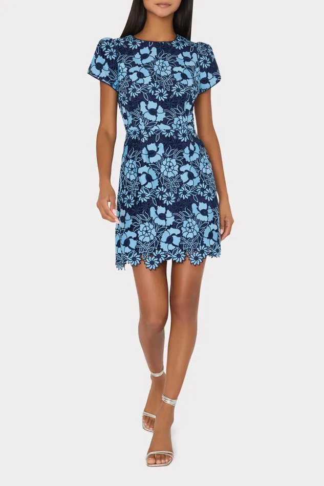 Women Dresses Milly Kyla Two Tone Floral Lace Mini Dress Bluenavy Women Dresses Milly Kyla Two Tone Floral Lace Mini Dress Bluenavy