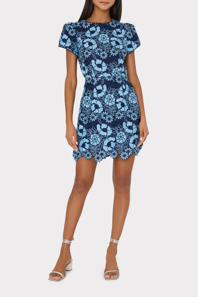 Women Dresses Milly Kyla Two Tone Floral Lace Mini Dress Bluenavy Women Dresses Milly Kyla Two Tone Floral Lace Mini Dress Bluenavy