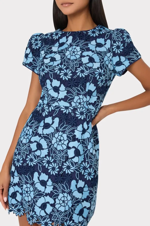 Women Dresses Milly Kyla Two Tone Floral Lace Mini Dress Bluenavy Women Dresses Milly Kyla Two Tone Floral Lace Mini Dress Bluenavy