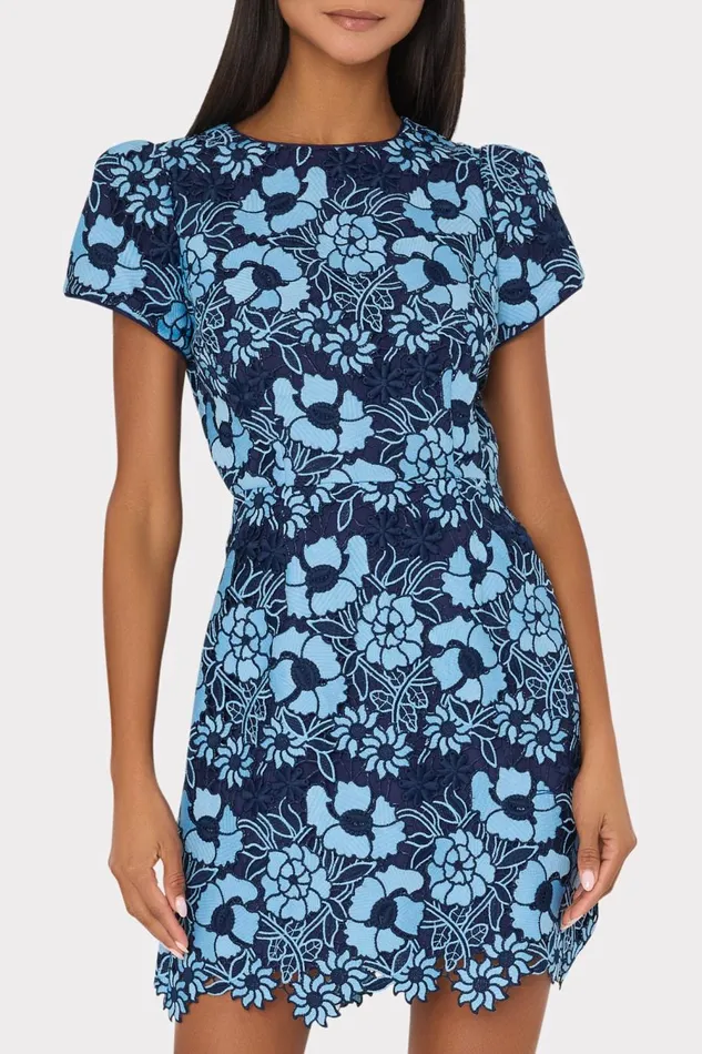 Women Dresses Milly Kyla Two Tone Floral Lace Mini Dress Bluenavy Women Dresses Milly Kyla Two Tone Floral Lace Mini Dress Bluenavy