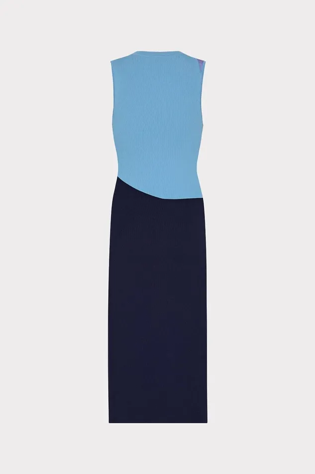 Women Dresses Milly Kyle Color Block Knit Midi Dress Blue Multi Women Dresses Milly Kyle Color Block Knit Midi Dress Blue Multi