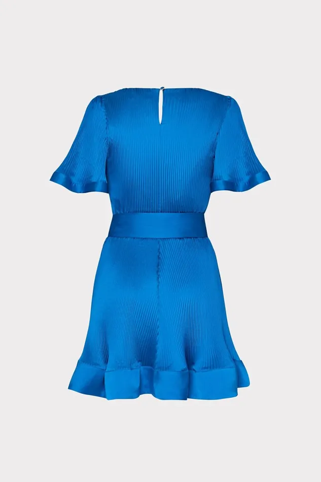 Women Dresses Milly Lumi Satin Pleated Dress Blue