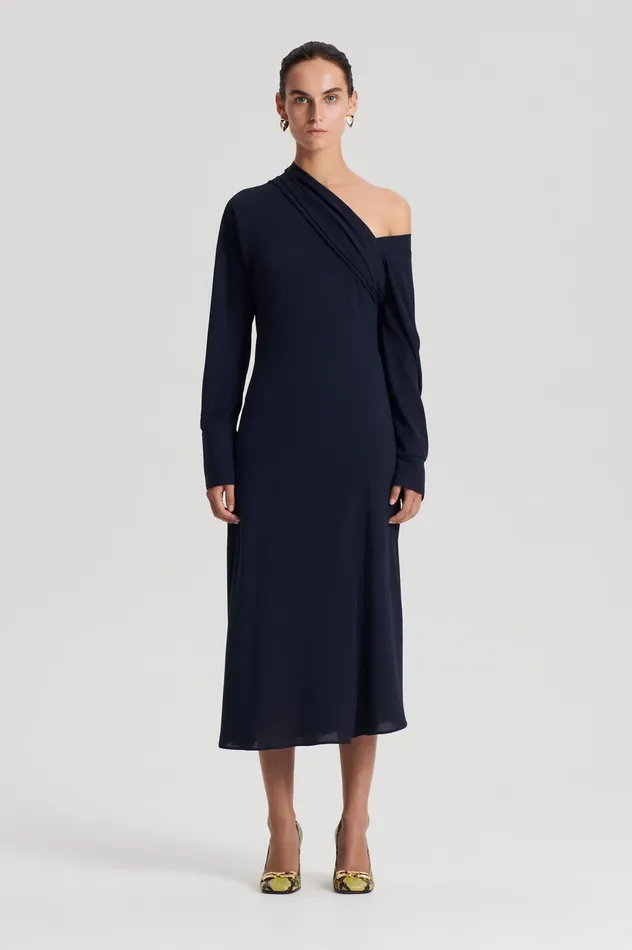Women Dresses Scanlan Theodore CRAVAT DRESS NAVY Women Dresses Scanlan Theodore CRAVAT DRESS NAVY