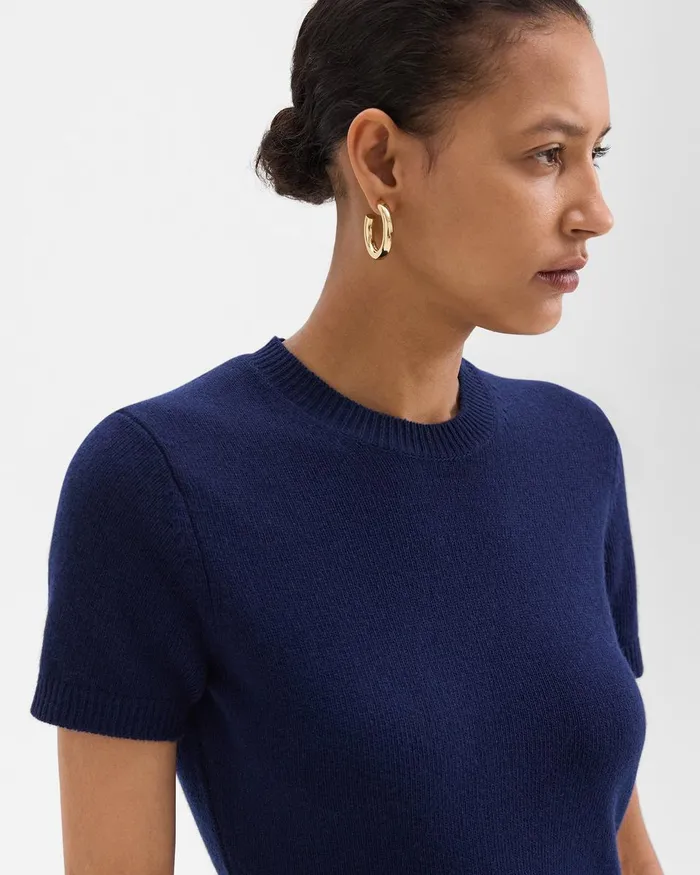 Women Dresses Theory Mini Sweater Dress In Felted WoolCashmere Dark Denim