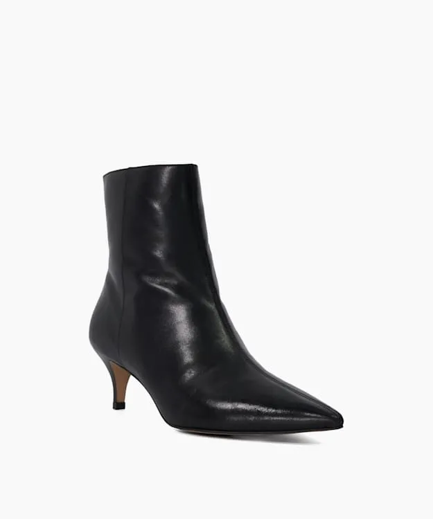 Women Dune London Ankle Boots Pointed Toe Kitten Heel Boots Black