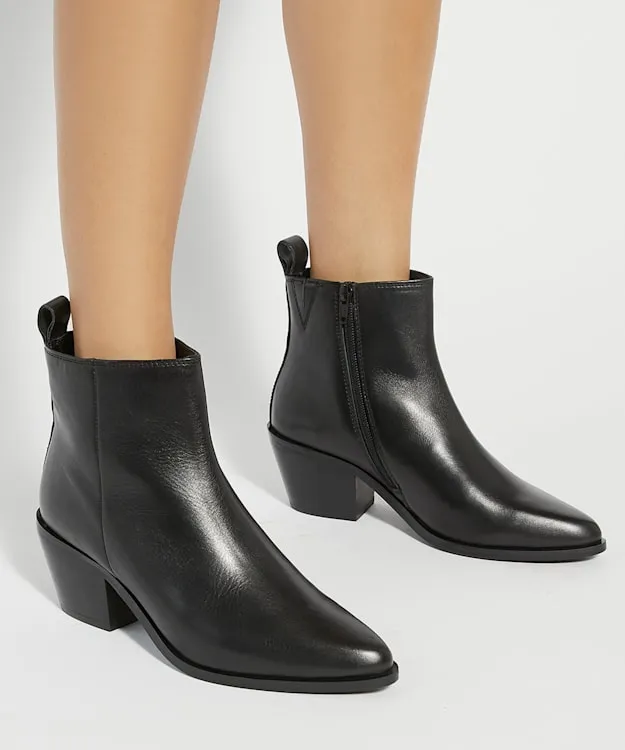 Women Dune London Ankle Boots Western Ankle Boots Black