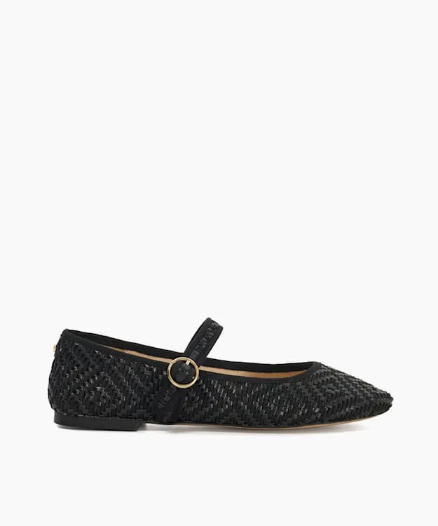 Women Dune London Ballet Pumps Woven Mary Janes Black