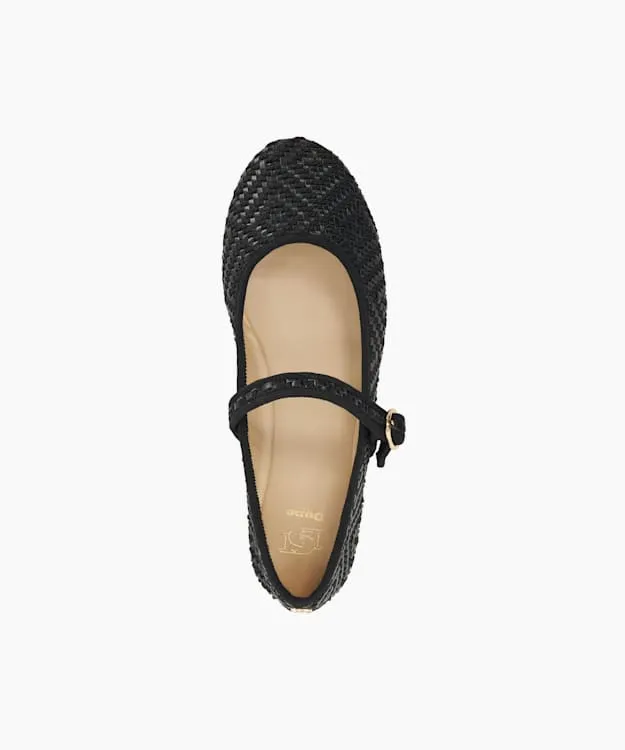 Women Dune London Ballet Pumps Woven Mary Janes Black