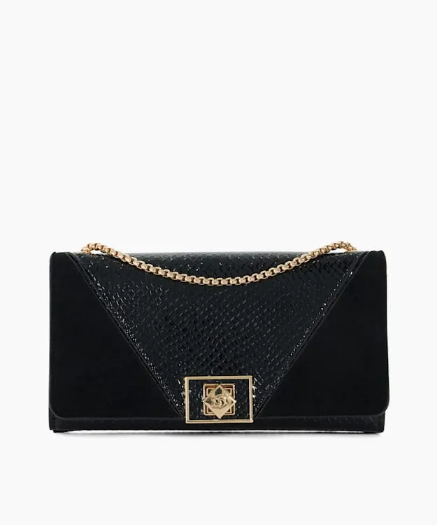Women Dune London Black Handbags Chain Handle Shoulder Bag Black