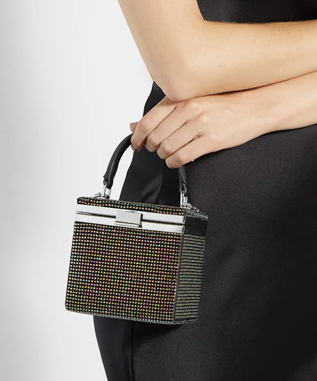 Women Dune London Black Handbags Structured Evening Micro Box Bag Black