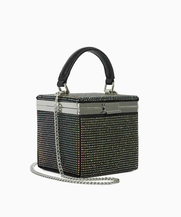 Women Dune London Black Handbags Structured Evening Micro Box Bag Black