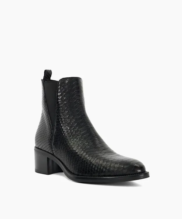 Women Dune London Chelsea Boots Casual Chelsea Ankle Boots Black Leather
