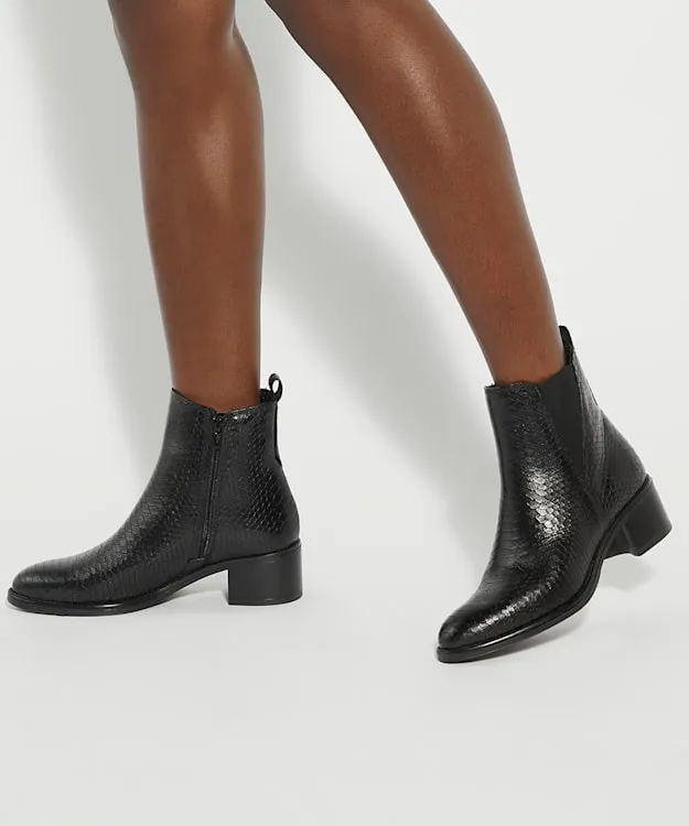 Women Dune London Chelsea Boots Casual Chelsea Ankle Boots Black Leather