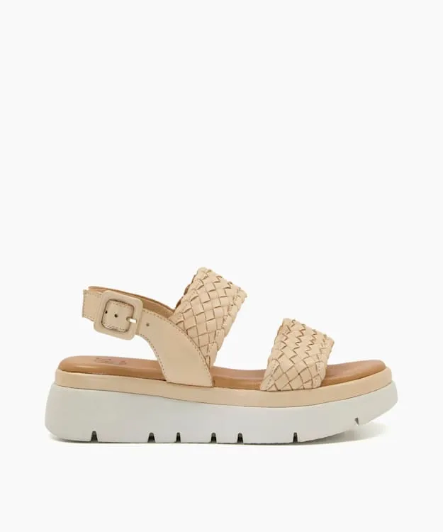 Women Dune London Chunky Sandals Flatform Sandals Brown