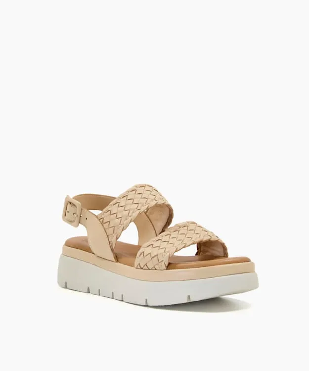 Women Dune London Chunky Sandals Flatform Sandals Brown