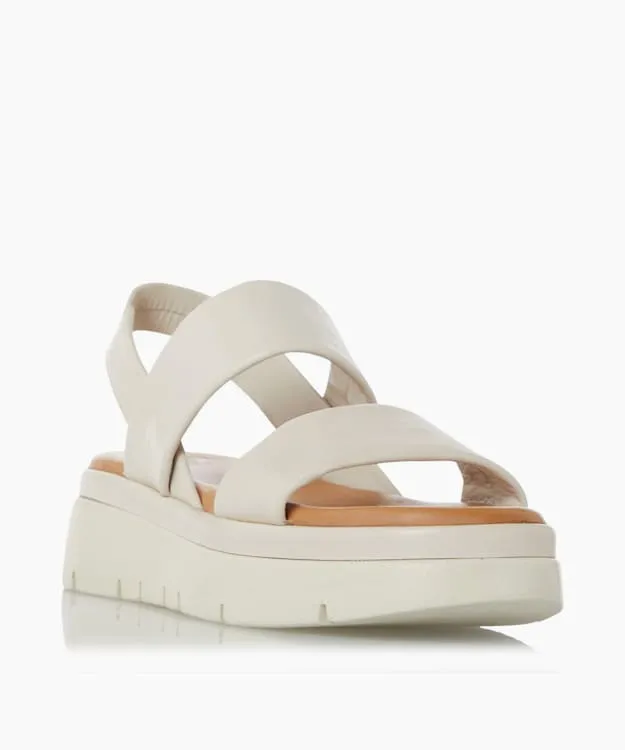Women Dune London Chunky Sandals Padded Flatform Sandals Neutral